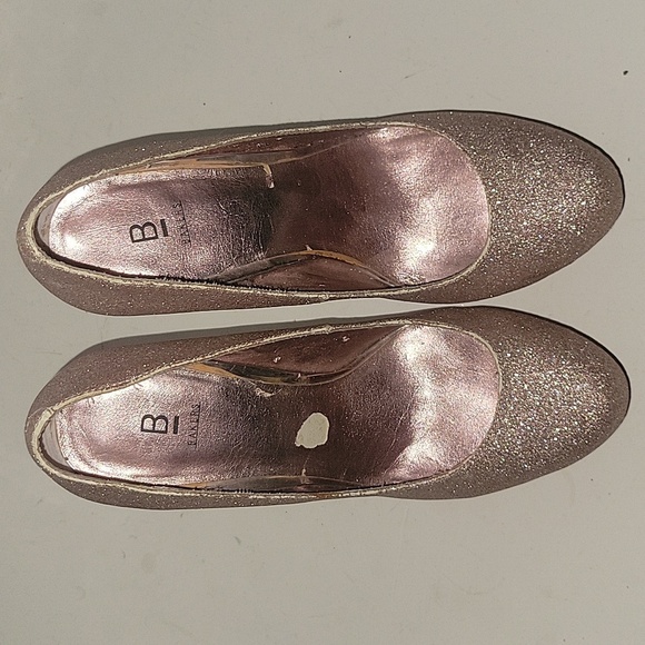 BAKERS Rose Gold Glitter Heels Sparkly Party Shoes Stiletto Pumps Designer party - Picture 7 of 7